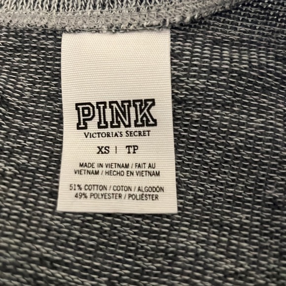 Victoria’s Secret PINK Rhinestone Skull low Scoop Back Sweater grey size XS Rare - Picture 10 of 11